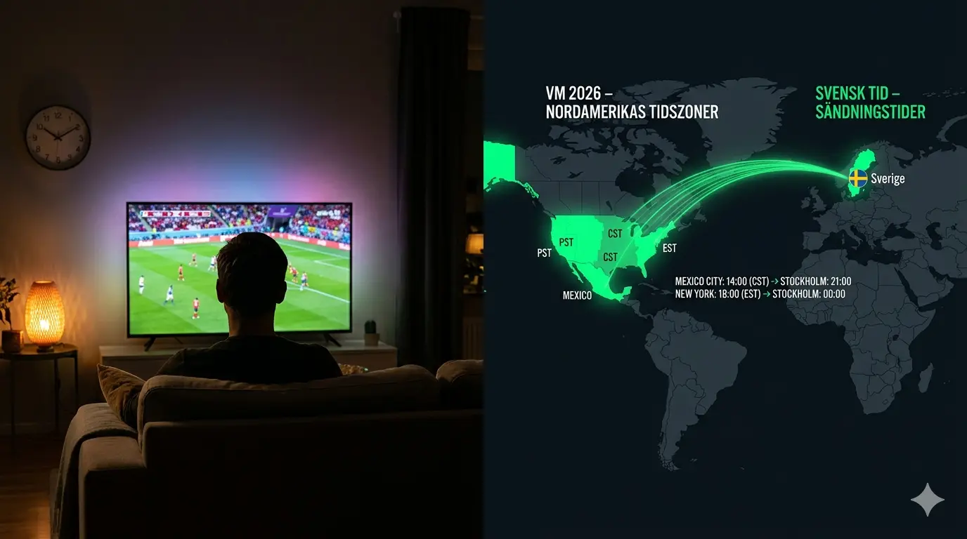 Nordic One IPTV — 2026 World Cup kick-off times converted from North American time zones to European time